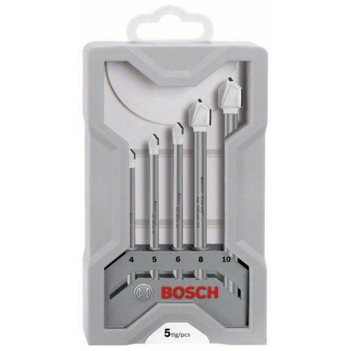 Bosch Accessories 2608587169 vrták do skla a obkladů 5dílná 4 mm, 5 mm, 6 mm, 8 mm, 10 mm válcová stopka 1 sada