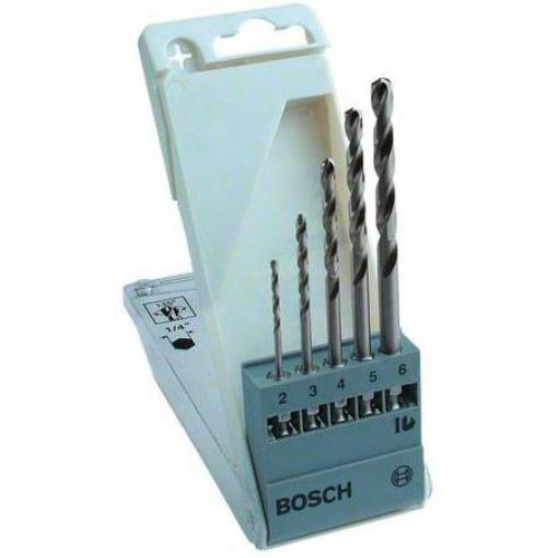Bosch Accessories 2608595517 HSS sada spirálových vrtáku do kovu 5dílná 2 mm, 3 mm, 4 mm, 5 mm, 6 mm broušený DIN 338 1/4 (6,3 mm) 1 sada
