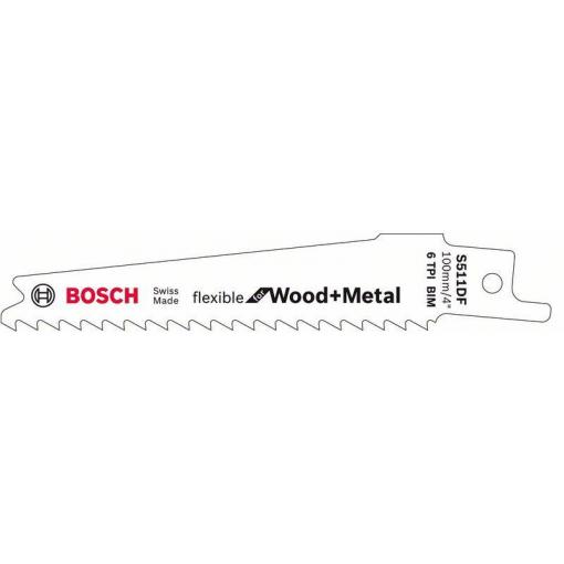 Bosch Accessories 2608657723 Pilový plátek do pily ocasky S 511 DF - Flexible for Wood and Metal Délka řezacího listu 100 mm 5 ks