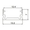 Hliníkový profil MS-510 pro LED pásku 8 mm, 1 m, anodizovaný
