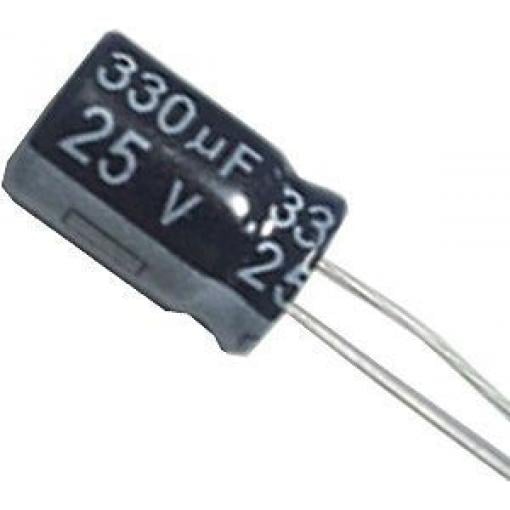 Elektrolytický kondenzátor radiální 330 µF / 25 V, 10 × 14 × 5 mm