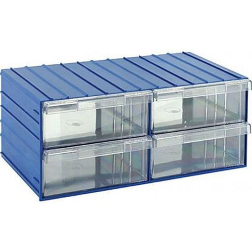 Organizér na součástky KOD120-4, stohovací, 204 × 370 × 160 mm