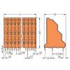 WAGO 737-406 Třípatrové svorky 2.50 mm² Pólů 18 oranžová 32 ks