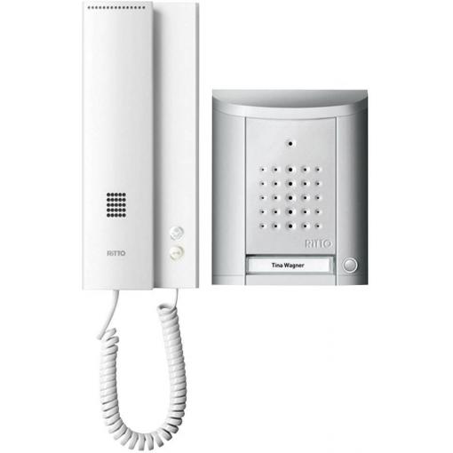 Ritto by Schneider Entravox kabelový domovní telefon kompletní sada, pro 1 rodinu, stříbrná, 1841120