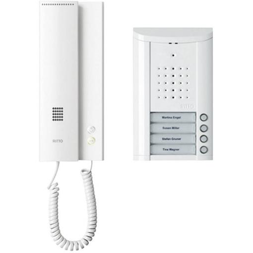 Ritto by Schneider Entravox kabelový domovní telefon kompletní sada, pro 4 rodiny, bílá, 1841470