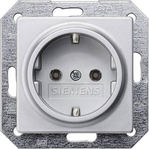 Siemens spínací program vestavný zásuvka s ochranným kontaktem hliník (kovový) 5UB1931 1 ks