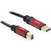 Delock USB kabel USB 3.2 Gen1 (USB 3.0 / USB 3.1 Gen1) USB-A zástrčka, USB-B zástrčka 3.00 m červená, černá pozlacené kontakty, UL certifikace 82758
