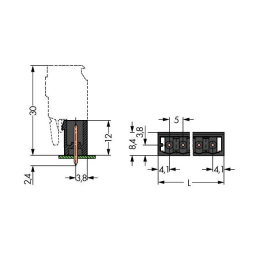 WAGO 231 konektor do DPS 12, rozteč 5 mm, 231-142/001-000/105-604, 100 ks