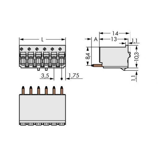 WAGO 2091 konektor do DPS 8, rozteč 3.50 mm, 2091-1178/200-000, 100 ks