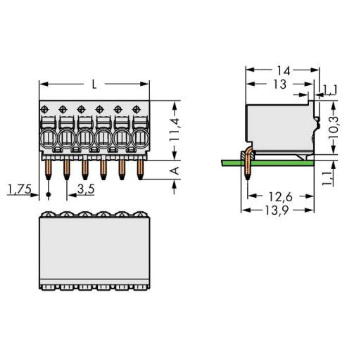 WAGO 2091 konektor do DPS 5, rozteč 3.50 mm, 2091-1375, 200 ks