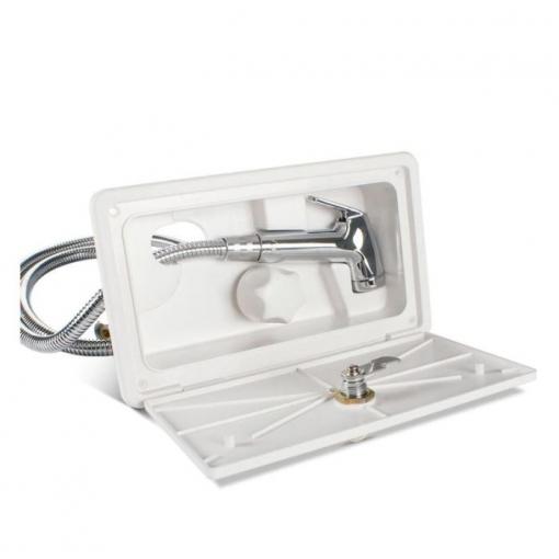 Sprcha s úložným boxem a zámkem h_v161b, 267 × 157 × 107 mm