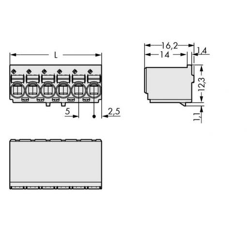 WAGO 2092 konektor do DPS 4, rozteč 5 mm, 2092-1124/000-1000, 200 ks