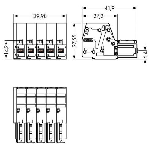 WAGO 831 zásuvkový konektor na kabel 5, rozteč 7.62 mm, 831-3105/019-004, 5 ks