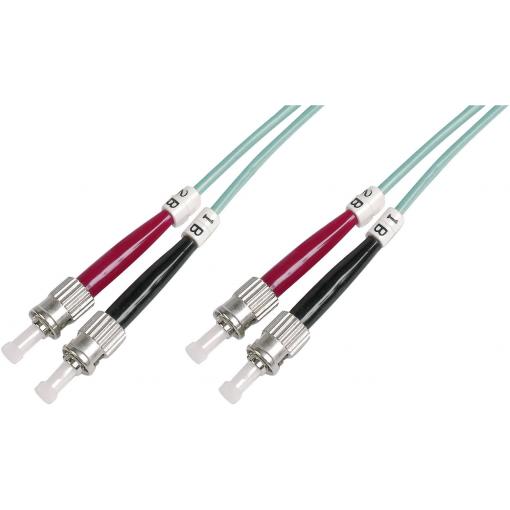 Digitus DK-2511-01/3 optické vlákno optické vlákno kabel 1.00 m tyrkysová [1x ST zástrčka - 1x ST zástrčka] 50/125 µ Multimode OM3