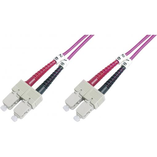 Digitus DK-2522-01-4 optické vlákno optické vlákno kabel 1.00 m fialová [1x zástrčka SC - 1x zástrčka SC] 50/125 µ Multimode OM4