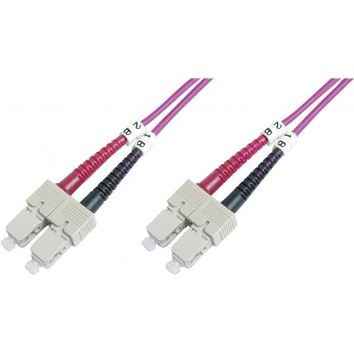 Digitus DK-2522-02-4 optické vlákno optické vlákno kabel [1x zástrčka SC - 1x zástrčka SC] 50/125 µ Multimode OM4 2.00 m