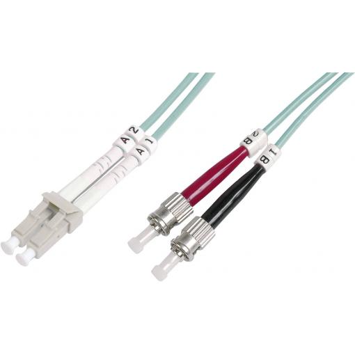 Digitus DK-2531-10/3 optické vlákno optické vlákno kabel 10.00 m tyrkysová [1x zástrčka LC - 1x ST zástrčka] 50/125 µ Multimode OM3