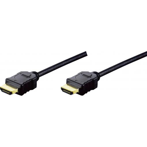 Digitus HDMI kabel Zástrčka HDMI-A, Zástrčka HDMI-A 5.00 m černá AK-330114-050-S pozlacené kontakty HDMI kabel