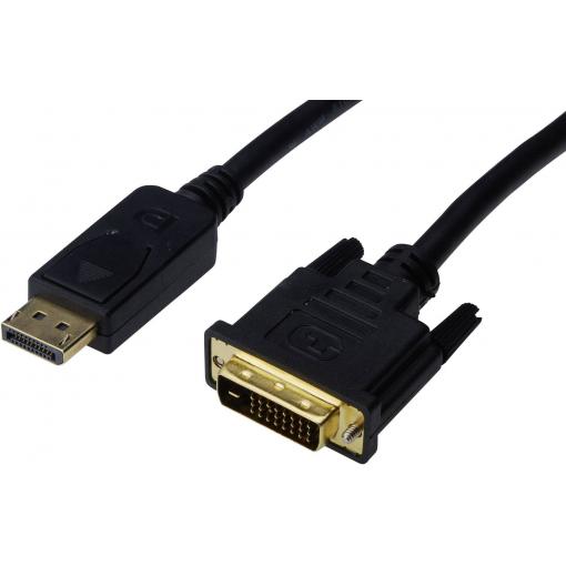 Digitus DisplayPort / DVI kabelový adaptér Konektor DisplayPort, DVI-D 24+1pol. Zástrčka 2 m černá AK-340306-020-S Kabel DisplayPort