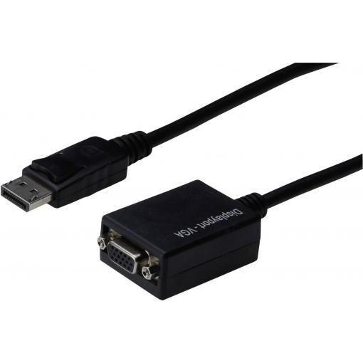 Digitus AK-340410-001-S DisplayPort / VGA adaptér [1x zástrčka DisplayPort - 1x VGA zásuvka] černá 15.00 cm