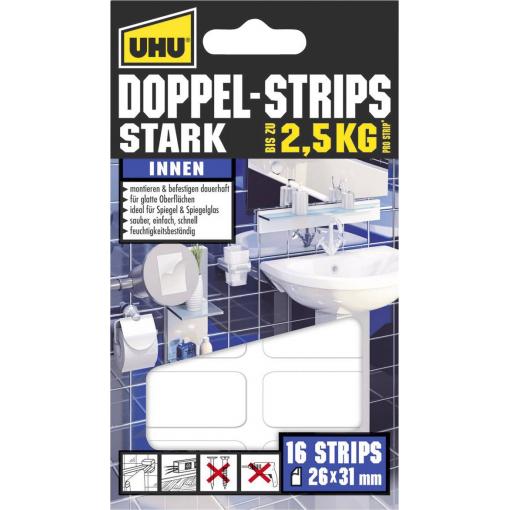 UHU 45380 45380 Oboustranné lepicí pásky UHU® bílá (d x š) 31 mm x 26 mm 16 ks