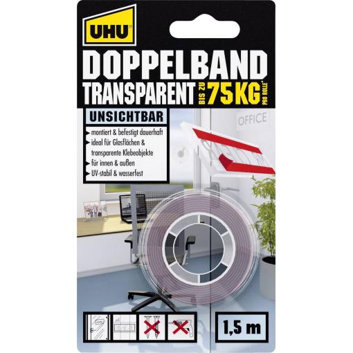UHU 45375 45375 oboustranná lepicí páska UHU® transparentní (d x š) 1.5 m x 19 mm 1 ks