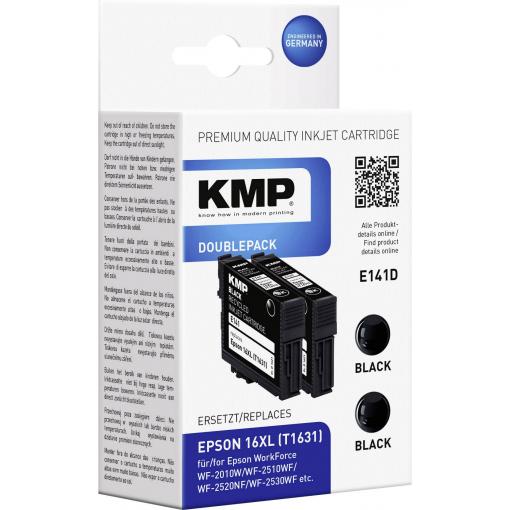 KMP Ink náhradní Epson 16XL, T1631 kompatibilní Dual černá E141D 1621,0021