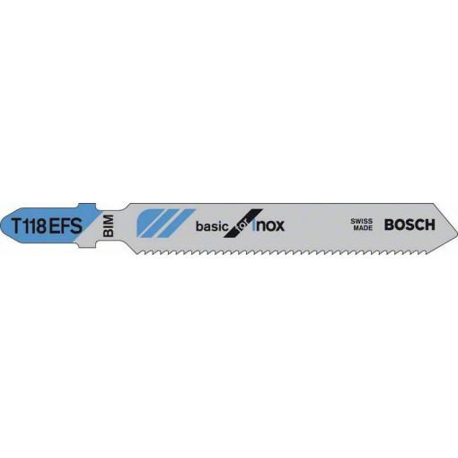 Bosch Accessories 2608636497 Pilový plátek do kmitací pily T 118 EFS - Basic for Inox 5 ks