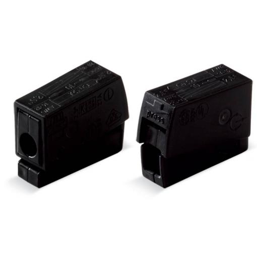 WAGO 224-104, 224-104, svítidlová svorka, 0.5-2.5 mm², kontakty 2, černá, 100 ks