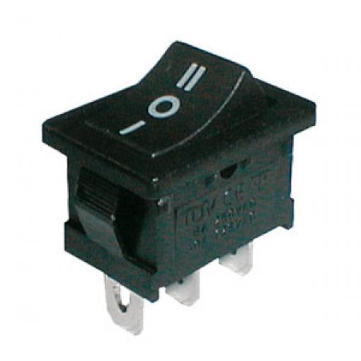 Přepínač kolébkový     3pol./3pin  ON-OFF-ON 250V/6A černý