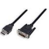 Manhattan HDMI / DVI kabelový adaptér Zástrčka HDMI-A, DVI-D 24+1pol. Zástrčka 1.80 m černá 372503-CG lze šroubovat HDMI kabel