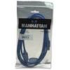 Manhattan USB kabel USB 3.2 Gen1 USB-A zástrčka, USB-A zásuvka 2.00 m modrá pozlacené kontakty, UL certifikace 322379-CG