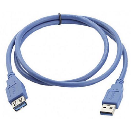 Manhattan USB kabel USB 3.2 Gen1 USB-A zástrčka, USB-A zásuvka 2.00 m modrá pozlacené kontakty, UL certifikace 322379-CG