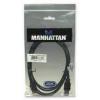 Manhattan USB kabel USB 2.0 USB-A zástrčka, USB-A zásuvka 1.80 m černá pozlacené kontakty, UL certifikace 338653-CG