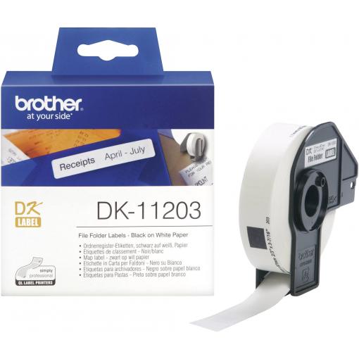 Brother DK-11203 etikety v roli 17 x 87 mm papír bílá 300 ks trvalé DK11203 etikety šanonů