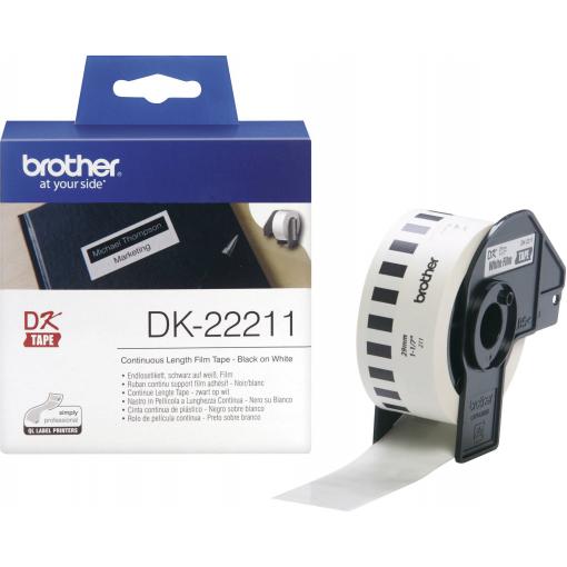 Brother Brother DK-22211 - Weiß - Rolle (2,9 cm x 15,2 m) Etiketten etikety v roli 29 mm x 15.24 m fólie bílá 1 ks trvalé DK22211 univerzální etikety