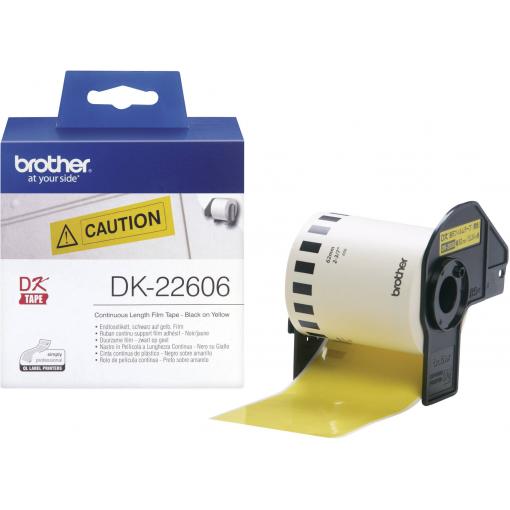 Brother DK-22606 etikety v roli 62 mm x 15.24 m fólie žlutá 1 ks trvalé DK22606 univerzální etikety