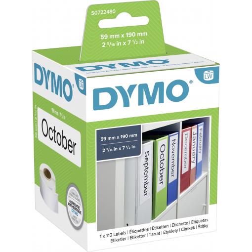 DYMO etikety v roli 99019 S0722480 59 x 190 mm papír bílá 110 ks trvalé štítky složek