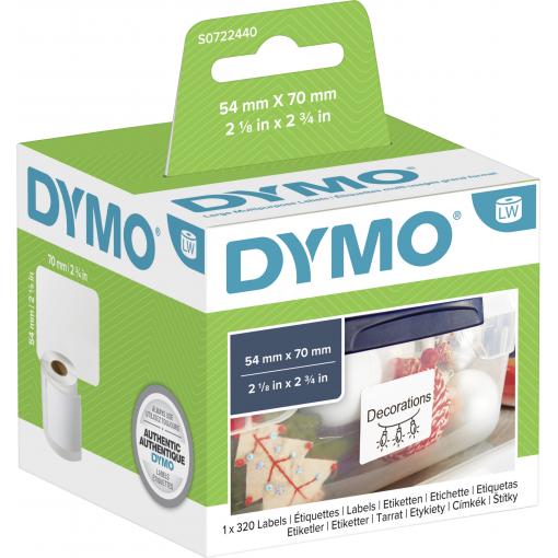 DYMO etikety v roli 99015 S0722440 70 x 54 mm papír bílá 320 ks trvalé univerzální etikety