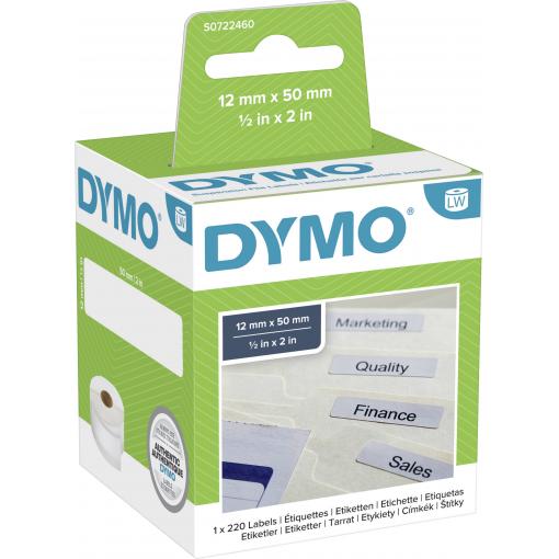 DYMO etikety v roli 99017 S0722460 50 x 12 mm papír bílá 220 ks trvalé visací etikety
