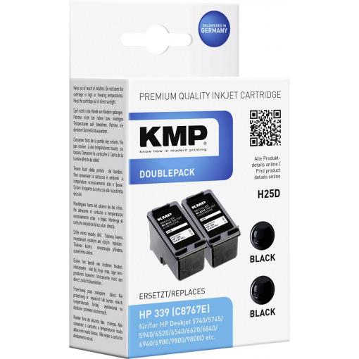 KMP Ink náhradní HP 339, C8767E kompatibilní Dual černá H25D 1023,4021