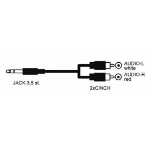 Kabel HADEX JACK 3.5 stereo/2xCINCH 10m
