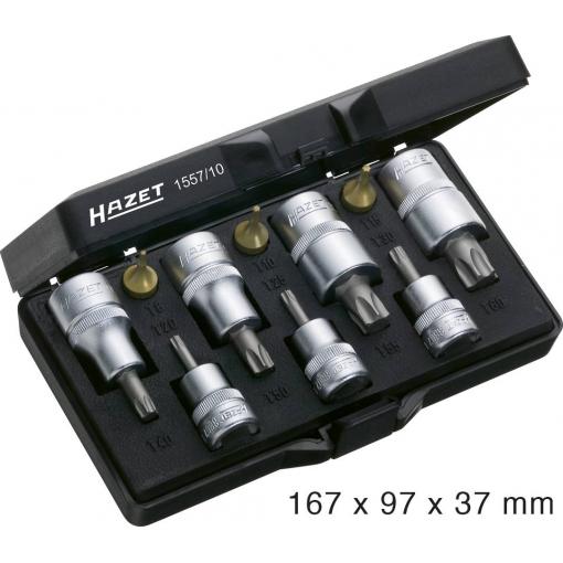 Hazet sada nástrčných klíčů a bitů, 1/4 (6,3 mm), 1/2, 3/8, 10dílná, 1557/10