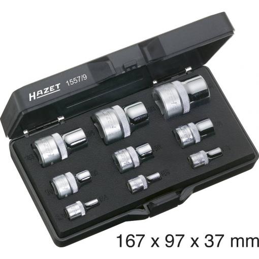 Hazet sada nástavců pro nástrčný klíč, 1/4 (6,3 mm), 1/2, 3/8, 9dílná, 1557/9