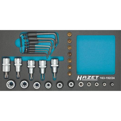 Hazet sada nástavců pro nástrčný klíč, 1/4 (6,3 mm), 1/2, 24dílná, 163-192/24