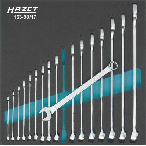 Hazet 163-98/17 sada očkoplochých klíčů 17dílná Délka klíče (cm) (jen pro nadpis) 6 - 24 mm
