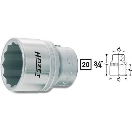 Hazet 1000Z-50 vnější šestihran vložka pro nástrčný klíč 50 mm 3/4