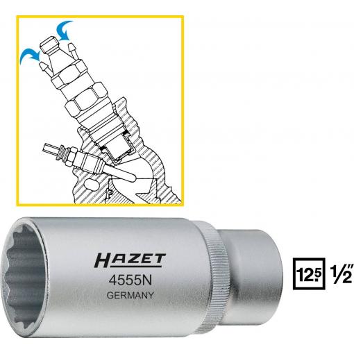 Hazet 4555N vnější šestihran vložka pro nástrčný klíč 27 mm 1/2