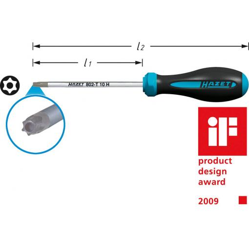 Hazet dílnu šroubovák Torx Velikost šroubováku TR 9 Délka dříku: 60 mm 1 ks