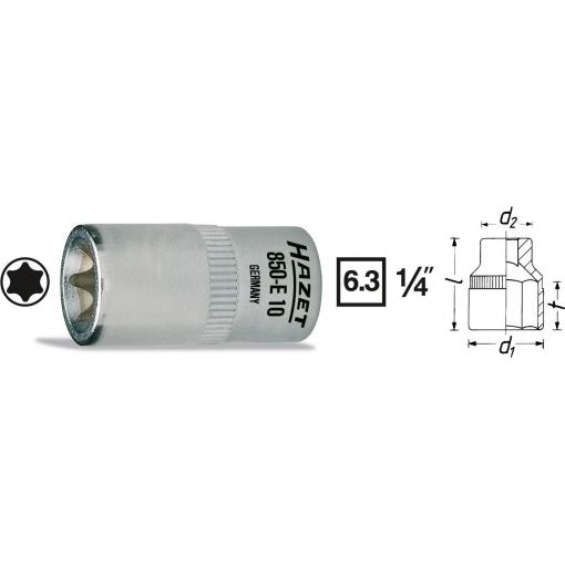 Hazet 850-E10 vnější TORX vložka pro nástrčný klíč T 10 1/4 (6,3 mm)